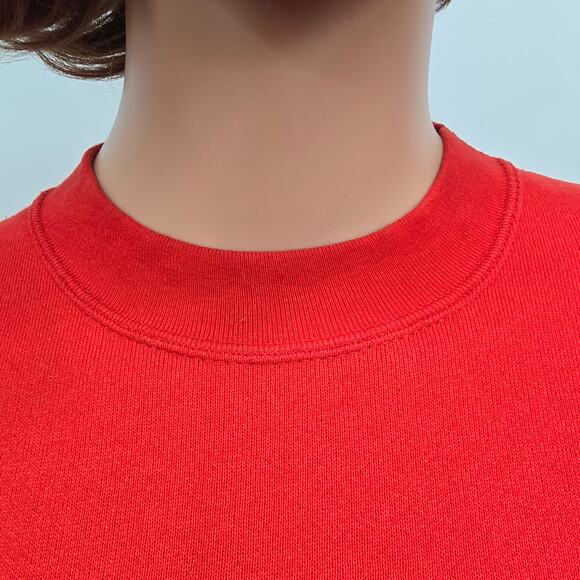 Vintage 90s Miller Sweatshirt XL Joy Teddy Bear Christmas USA Made Mockneck Red - Picture 5 of 11